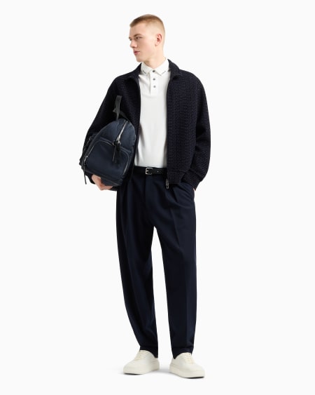 Armani Polo de punto con logotipo en el cuello Rebajas online
