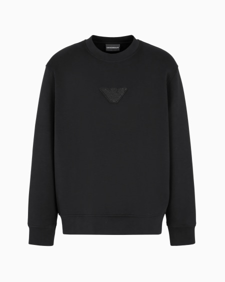 Armani Sudadera de punto con parche de águila con strass Clubwear