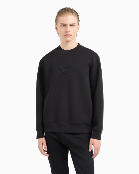 Armani Sudadera de punto con parche de águila con strass Clubwear Últimos 2 días