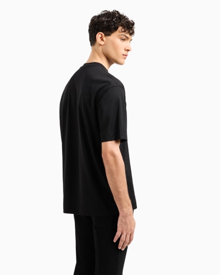 Armani Camiseta de punto de mezcla de lyocell con aplicación integral de strass Clubwear ASV Solo hoy