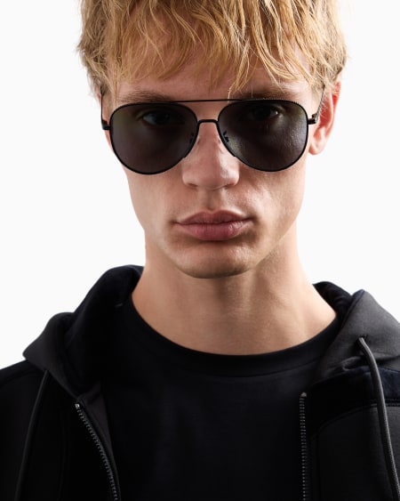 Armani Gafas de sol estilo piloto para hombre Ajuste asiático Tienda de fábrica