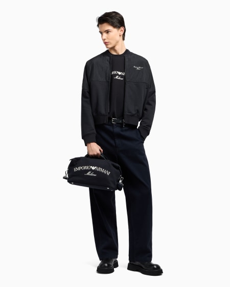Armani Sudadera de punto doble con logotipo bordado Limitado a 3 días