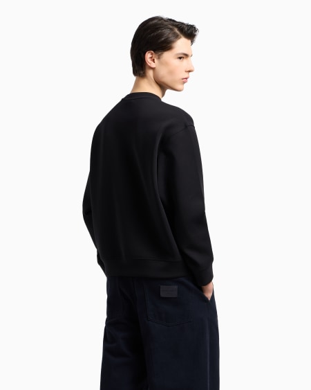 Armani Sudadera de punto doble con logotipo bordado Limitado a 3 días