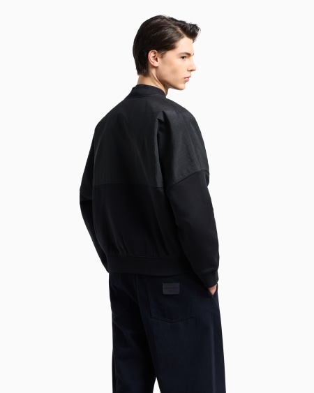Armani Sudadera tipo cárdigan de nailon y punto de felpa con logotipo bordado Ahorra y exporta