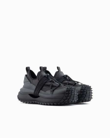 Armani Deportivas de nailon con detalles de neopreno y cordón ceñidor Precios de Black Friday