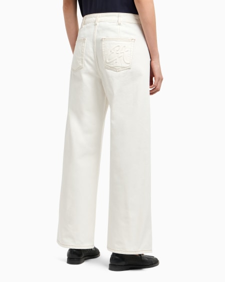 Armani Vaqueros J33 de cintura media y pernera ancha y cropped de bull teñido en prenda Oferta exclusiva