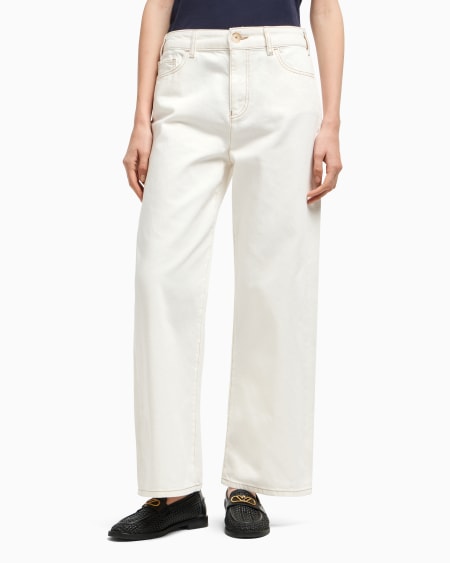 Armani Vaqueros J33 de cintura media y pernera ancha y cropped de bull teñido en prenda Oferta exclusiva