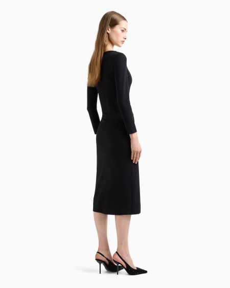 Armani Vestido con detalle trenzado de punto Milano Descuento por venta flash
