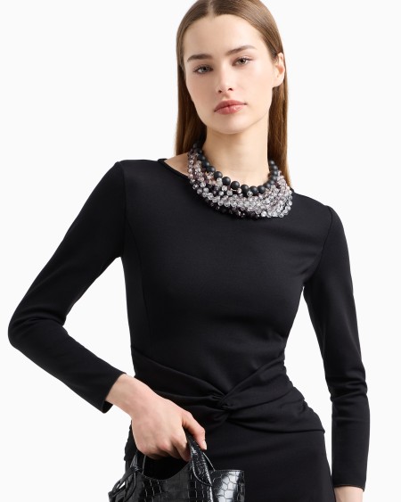 Armani Vestido con detalle trenzado de punto Milano Descuento por venta flash