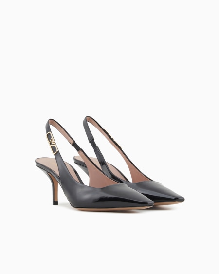 Armani Zapato de salón destalonado de charol con placa de águila Precio ultrabajo