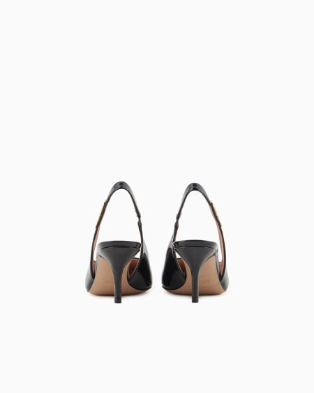 Armani Zapato de salón destalonado de charol con placa de águila Precio ultrabajo