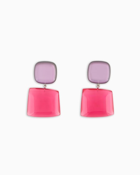 Armani Pendientes colgantes con piedra transparente 2025