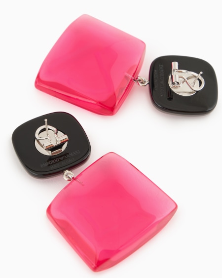 Armani Pendientes colgantes con piedra transparente 2025