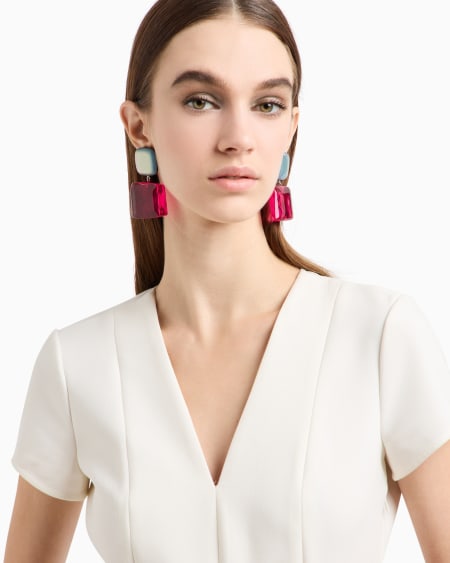 Armani Pendientes colgantes con piedra transparente 2025