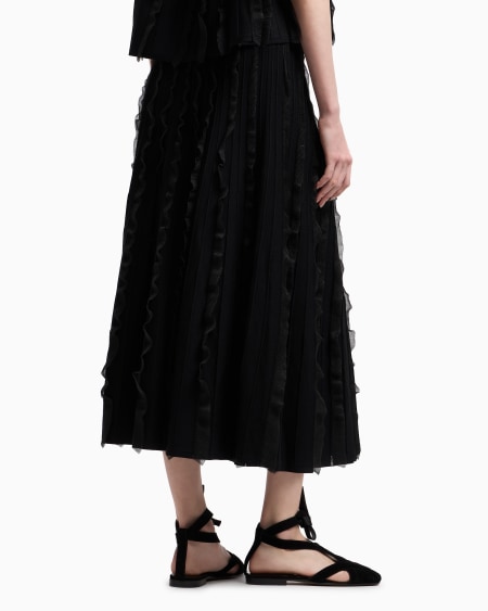 Armani Falda de punto de viscosa con volantes Venta caliente