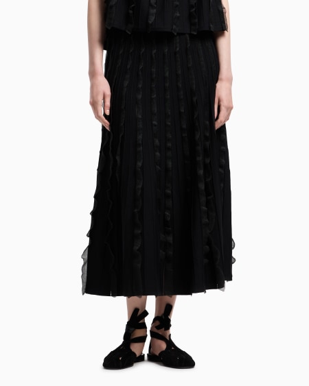 Armani Falda de punto de viscosa con volantes Venta caliente