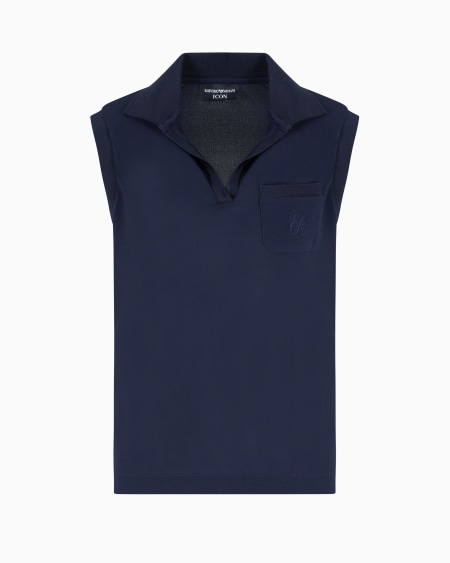Armani Top en punto de crepé con trama de micropiqué Icon Los más vendidos