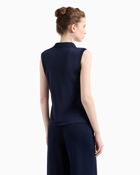 Armani Top en punto de crepé con trama de micropiqué Icon Los más vendidos