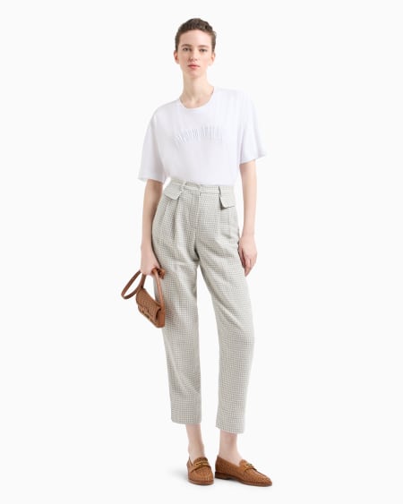 Armani Pantalones con pinzas de tejido jacquard con motivo pata de gallo Icon Ventas relámpago