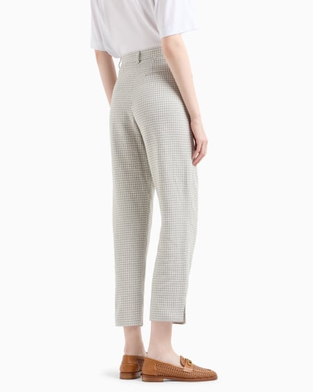 Armani Pantalones con pinzas de tejido jacquard con motivo pata de gallo Icon Ventas relámpago