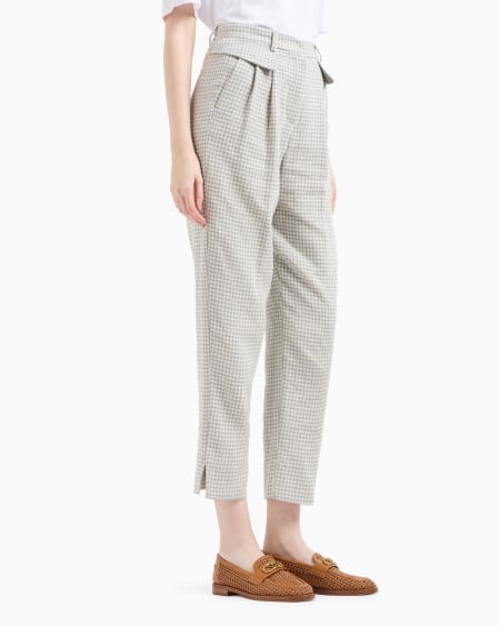 Armani Pantalones con pinzas de tejido jacquard con motivo pata de gallo Icon Ventas relámpago