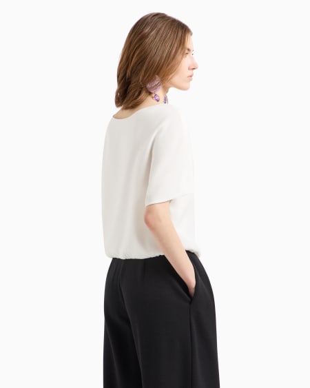 Armani Blusa de cady técnico con bajo fruncido Descuento