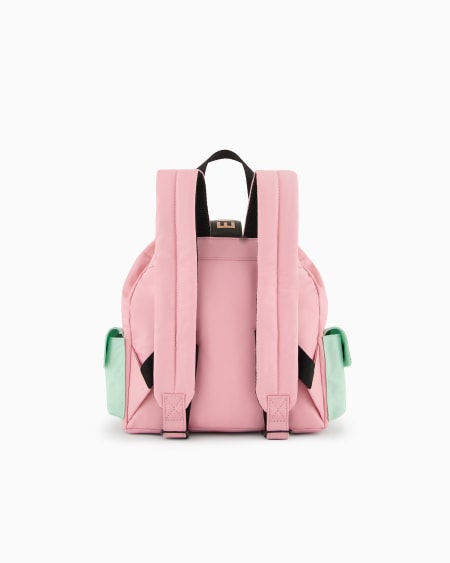 Armani Mochila de nailon con detalles de bloques de color y cincha con logotipo Liquidación