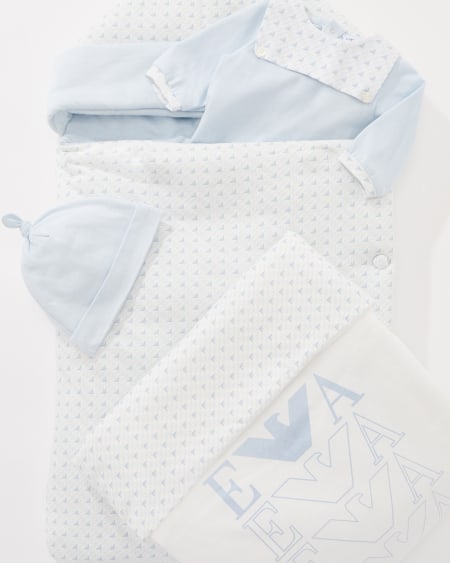 Armani Saco de dormir en punto con motivo de águilas de efecto óptico Rebajas top