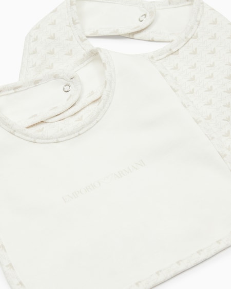 Armani Paquete de dos baberos de punto con logotipo y motivo de águilas con efecto óptico Envío gratis