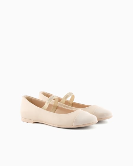 Armani Bailarinas de napa con punta de charol COMPRAR AHORA