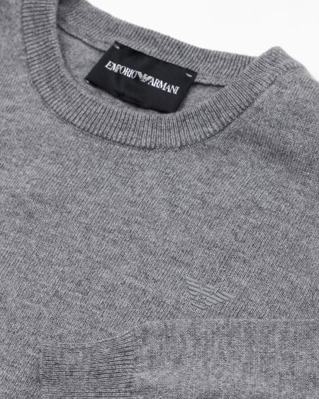 Armani Jersey en mezcla de lana con bordado de microáguila ÚLTIMAS EDICIONES