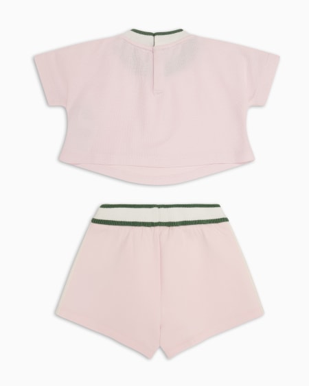 Armani Conjunto de camiseta y pantalones cortos de punto con cinta con logotipo Últimos 2 días