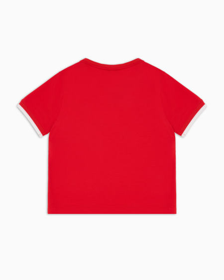Armani Camiseta de punto de mezcla de lyocell con logotipo bordado ASV Precio de fábrica