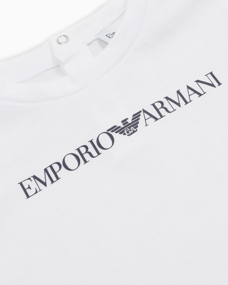 Armani Camiseta de punto de algodón pima con logotipo Promoción por tiempo limitado
