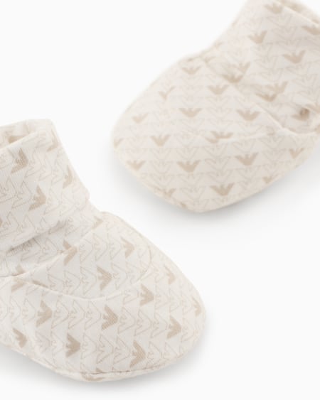 Armani Zapatillas de casa en punto con motivo de águilas con efecto óptico Solo queda un día