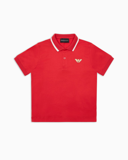 Armani Polo de punto de mezcla de lyocell con logotipo bordado ASV Limitado a 3 días