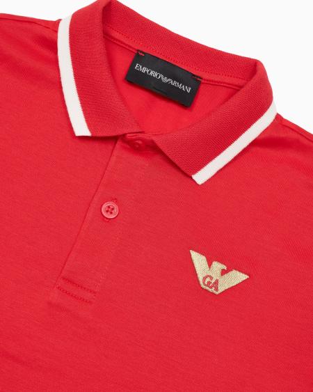 Armani Polo de punto de mezcla de lyocell con logotipo bordado ASV Limitado a 3 días
