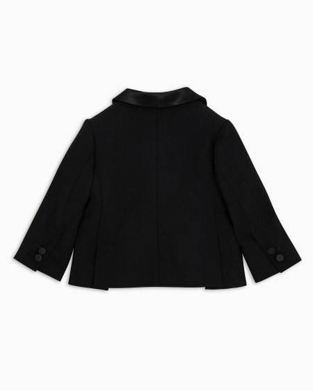Armani Chaqueta de abotonadura sencilla de lana con solapas de raso En oferta