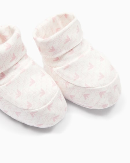 Armani Zapatillas de casa en punto con motivo de águilas con efecto óptico Ofertas de temporada