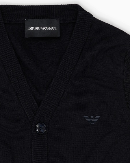 Armani Chaleco de punto con cuello de pico y botones Rebajas de fin de temporada