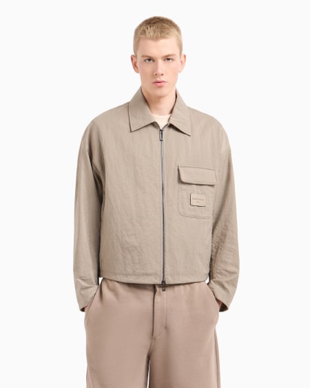 Armani Cazadora con cremallera de nailon arrugado 2025