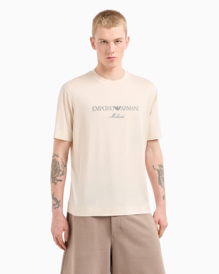 Armani Camiseta de punto de mezcla de lyocell con logotipo bordado ASV En línea