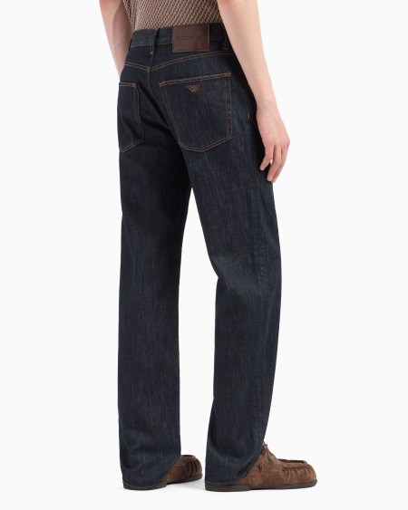 Armani Vaqueros J76 rectos en denim azul oscuro Venta caliente