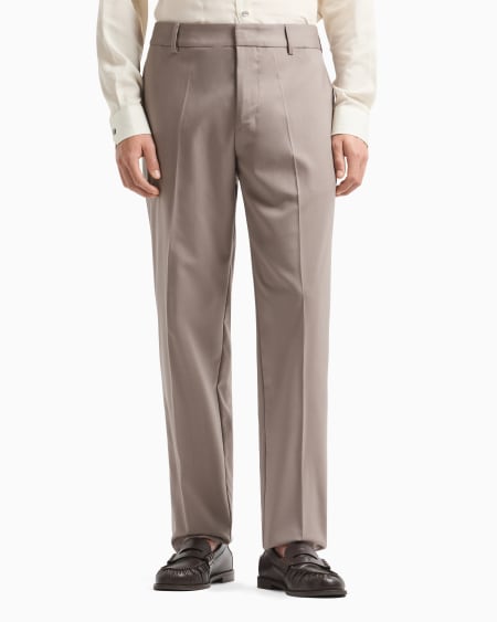 Armani Pantalones chinos de sarga ligera de mezcla de lana virgen Descuento