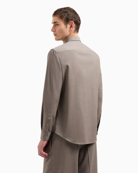 Armani Camisa en tejido de lana virgen Tienda