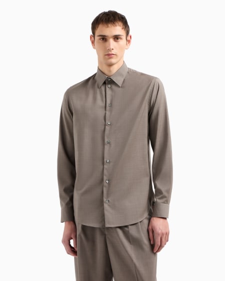 Armani Camisa en tejido de lana virgen Tienda