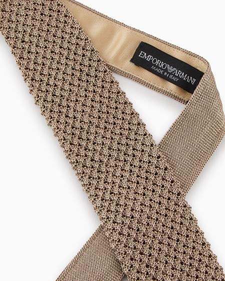 Armani Corbata en punto microperforado de seda pura Mejor oferta