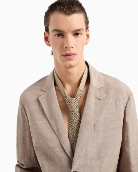 Armani Corbata en punto microperforado de seda pura Mejor oferta