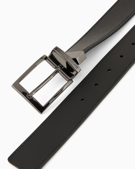 Armani Cinturón reversible de piel con estampado graneado Rebajas online