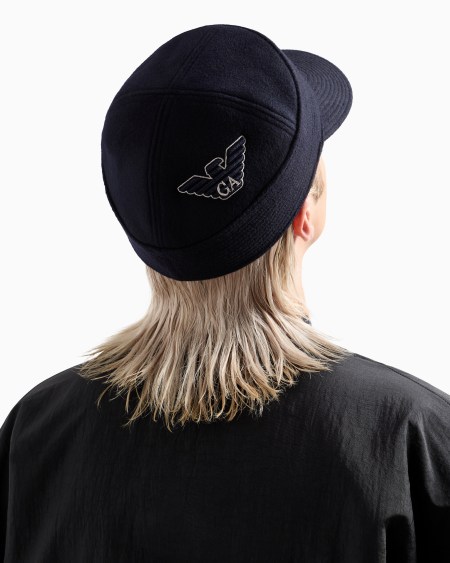 Armani Gorra en paño de lana con logotipo bordado Oferta especial